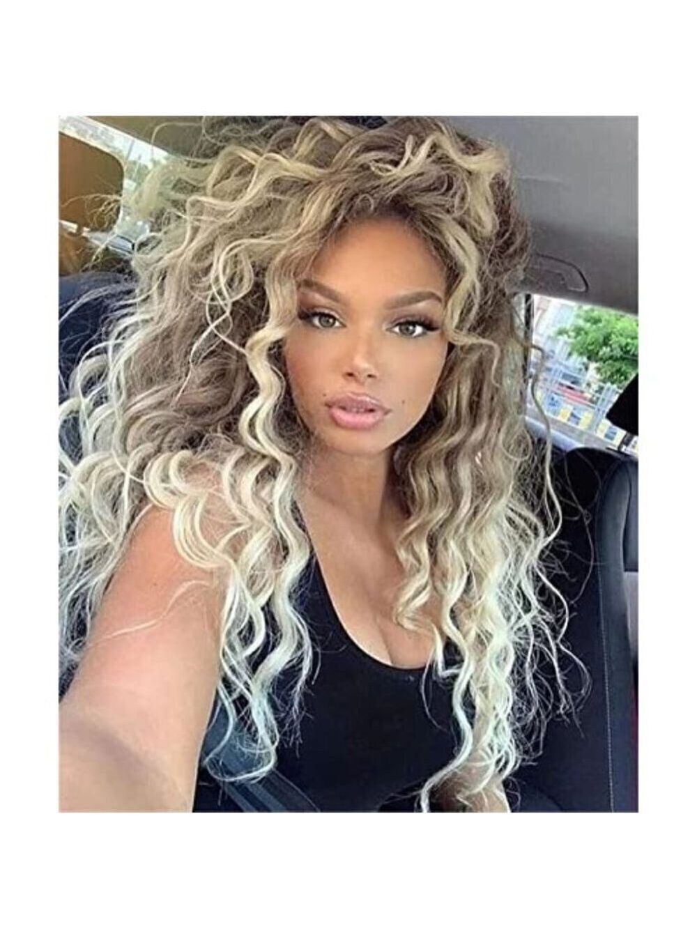 𝅺🆕 Stunning Long Curly Wavy Ash Blonde Hair Replacement Wig Lace SEXY NWT 👀😘